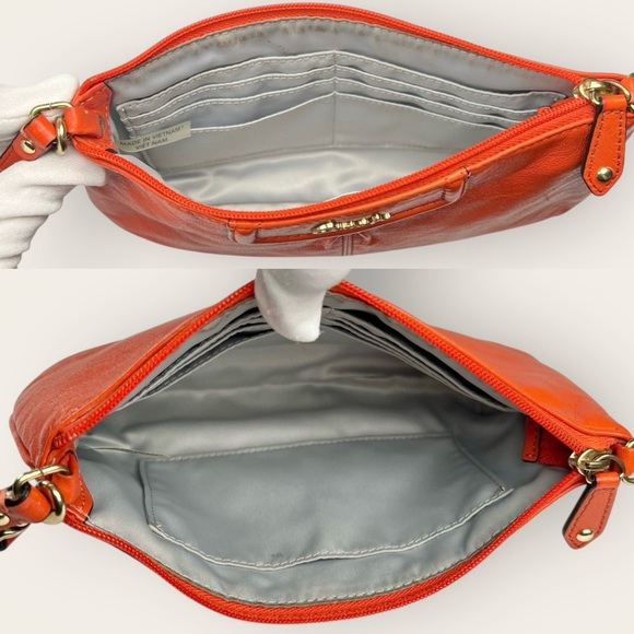 Coach Large Orange Ashley Leather Wristlet - Picture 6 of 10